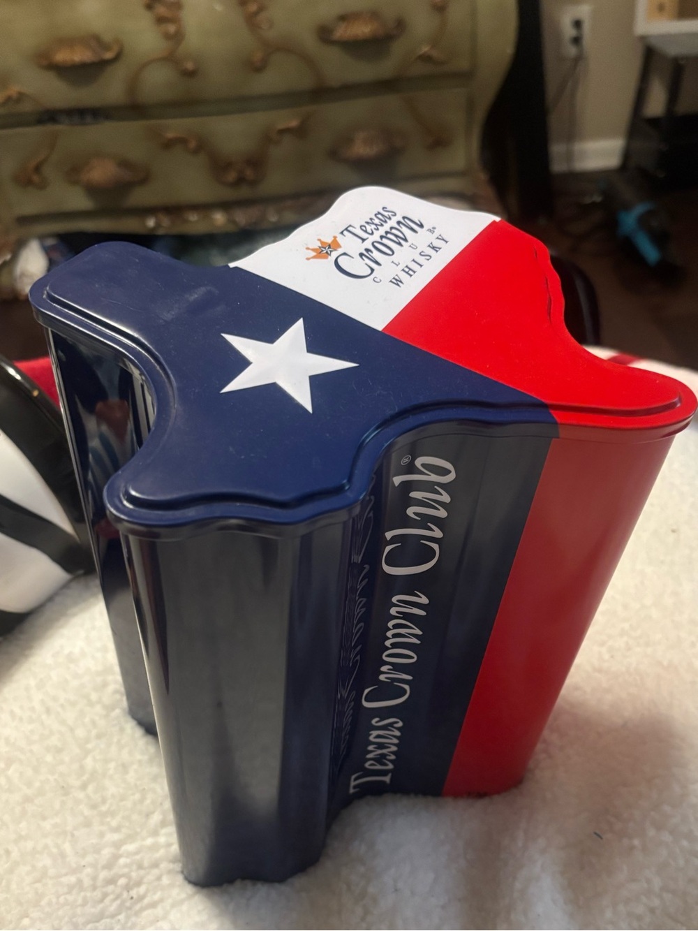Star-Shaped Tin - Red & Blue Decorative Storage